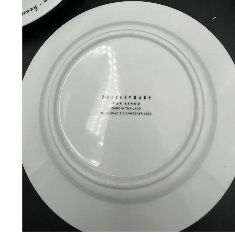 Vintage Y2K Set Of 4 Bar Lingo/Recipe Salad Dessert Snack Plates by Pottery Barn